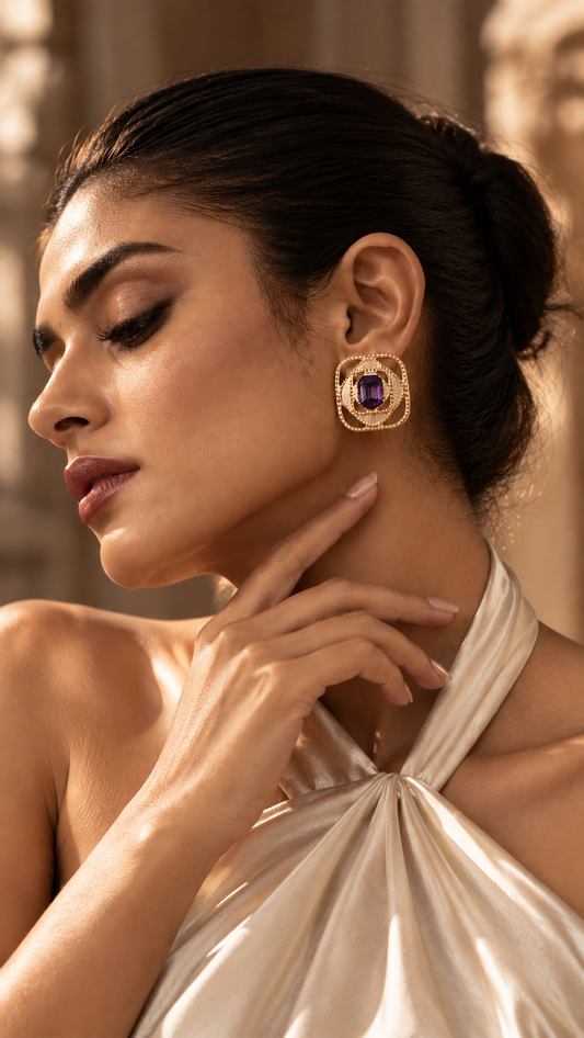 Ruvea Studs - Deep Purple