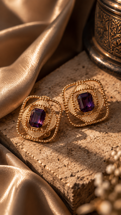 Ruvea Studs - Deep Purple