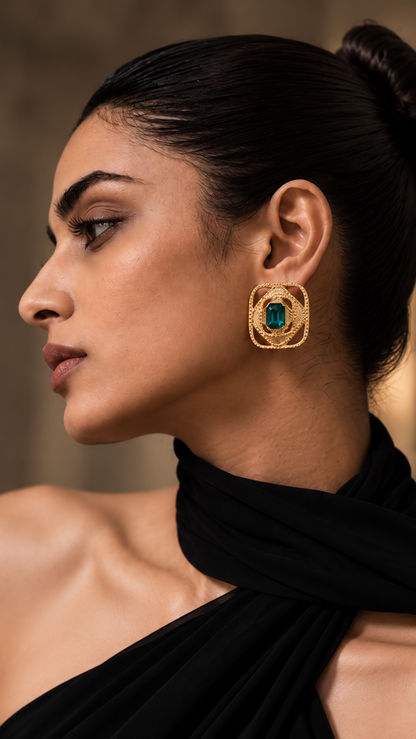Rumainia Studs - Aquamarine