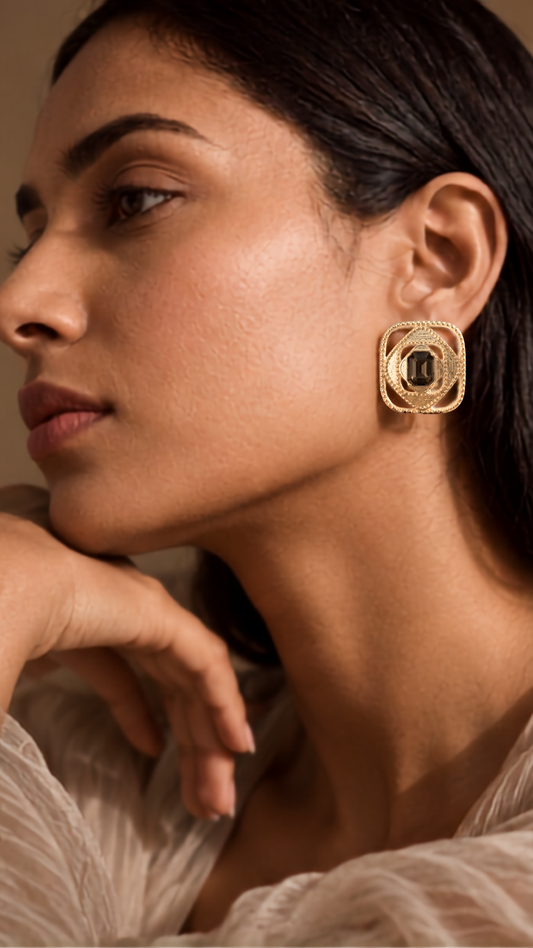 Rumaina Studs - Smoky Brown