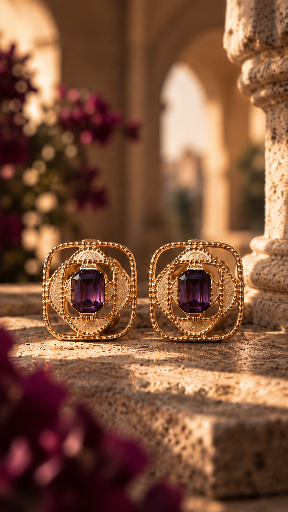 Ruvea Studs - Deep Purple