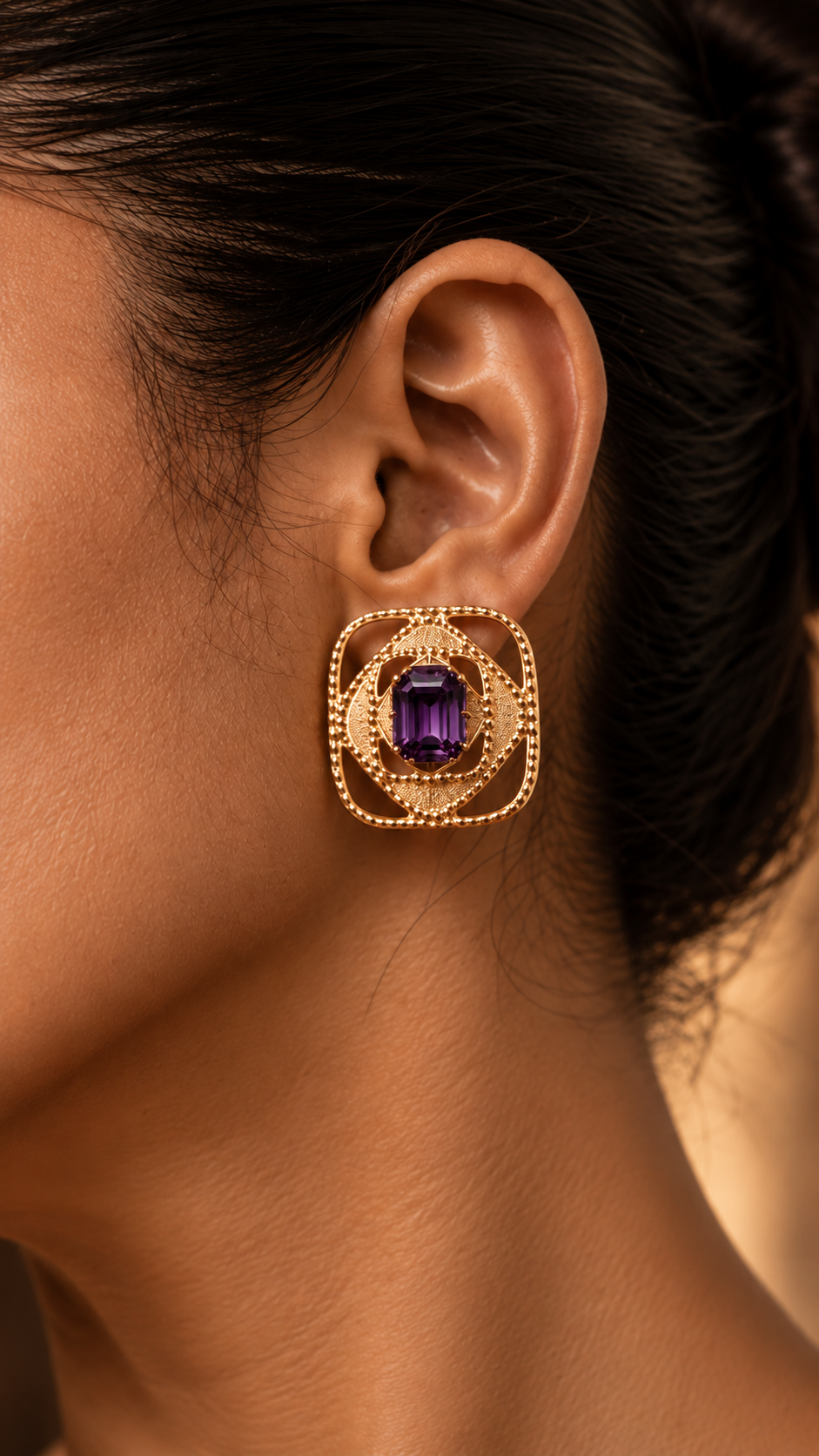 Ruvea Studs - Deep Purple