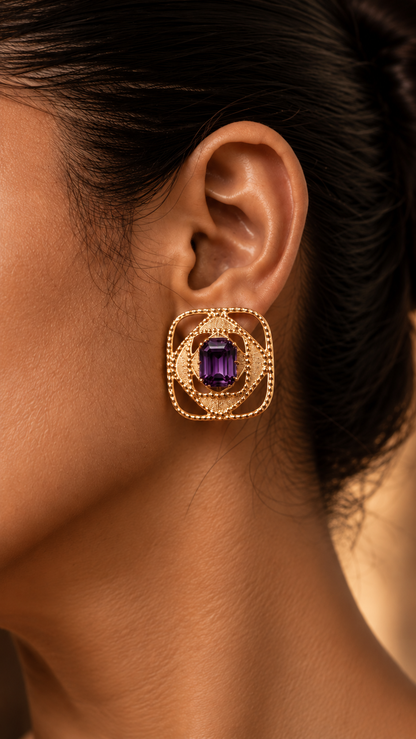 Ruvea Studs - Deep Purple