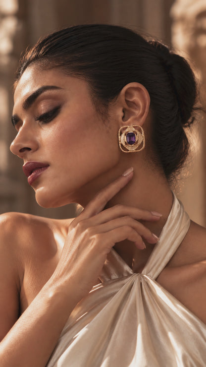 Ruvea Studs - Deep Purple